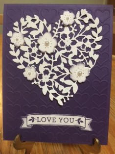 Elegant Eggplant Valentines Card ; Bloomin’ Hearts Thinlits Dies; Bloomin’ Love Stam ...