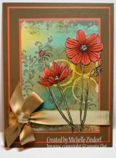 Timeless Textures and Daisies – Stampin’ Up! Card and how to organize your sponges |