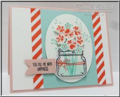 Jar of Love, mason jar, flowers, Stampin’ Up!, #stampinup, created by Connie Babbert, www. ...