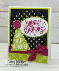 Birthday Party Hat Card Idea with embossing paste – Patty’s Stamping Spot