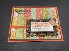 Scrappy Strip Designer Series Paper with Ornate Thanks and Ornate Style Submitted by Jeanne Moss